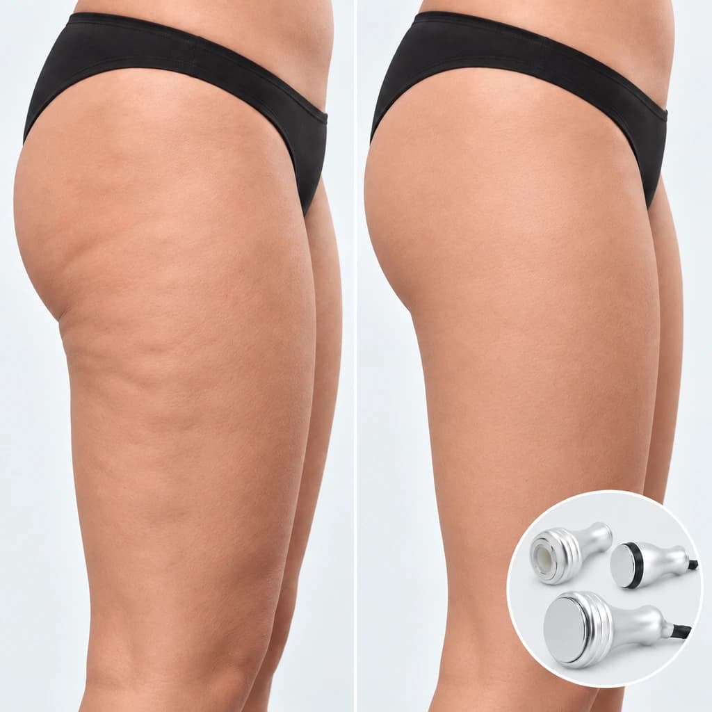Thighs and gluteal area before and after