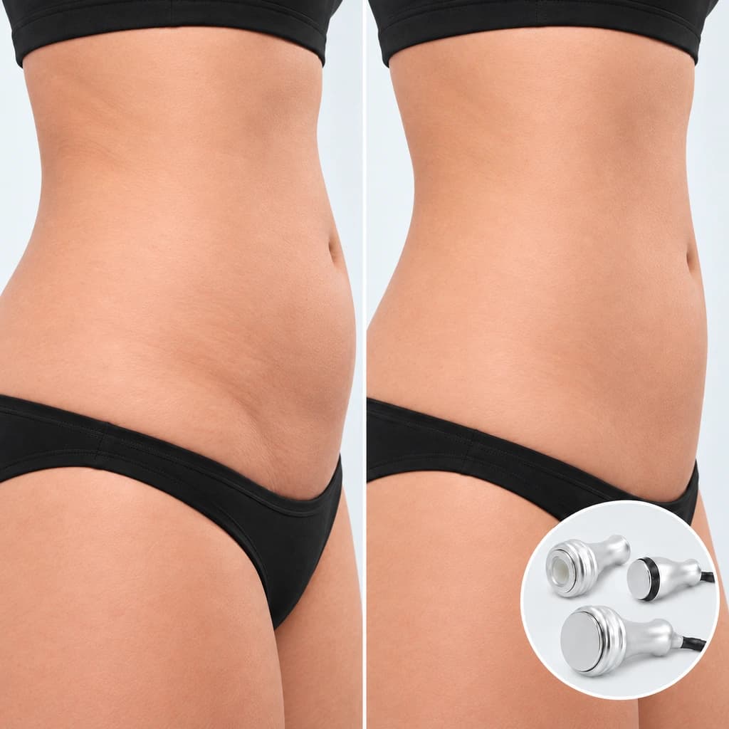 Abdomen before and after