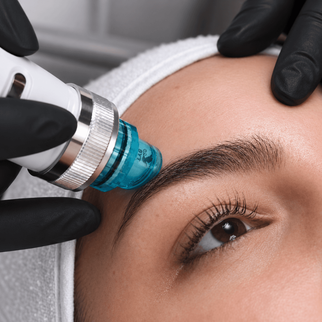 Hydroabrasion for deep cleansing and skin preparation