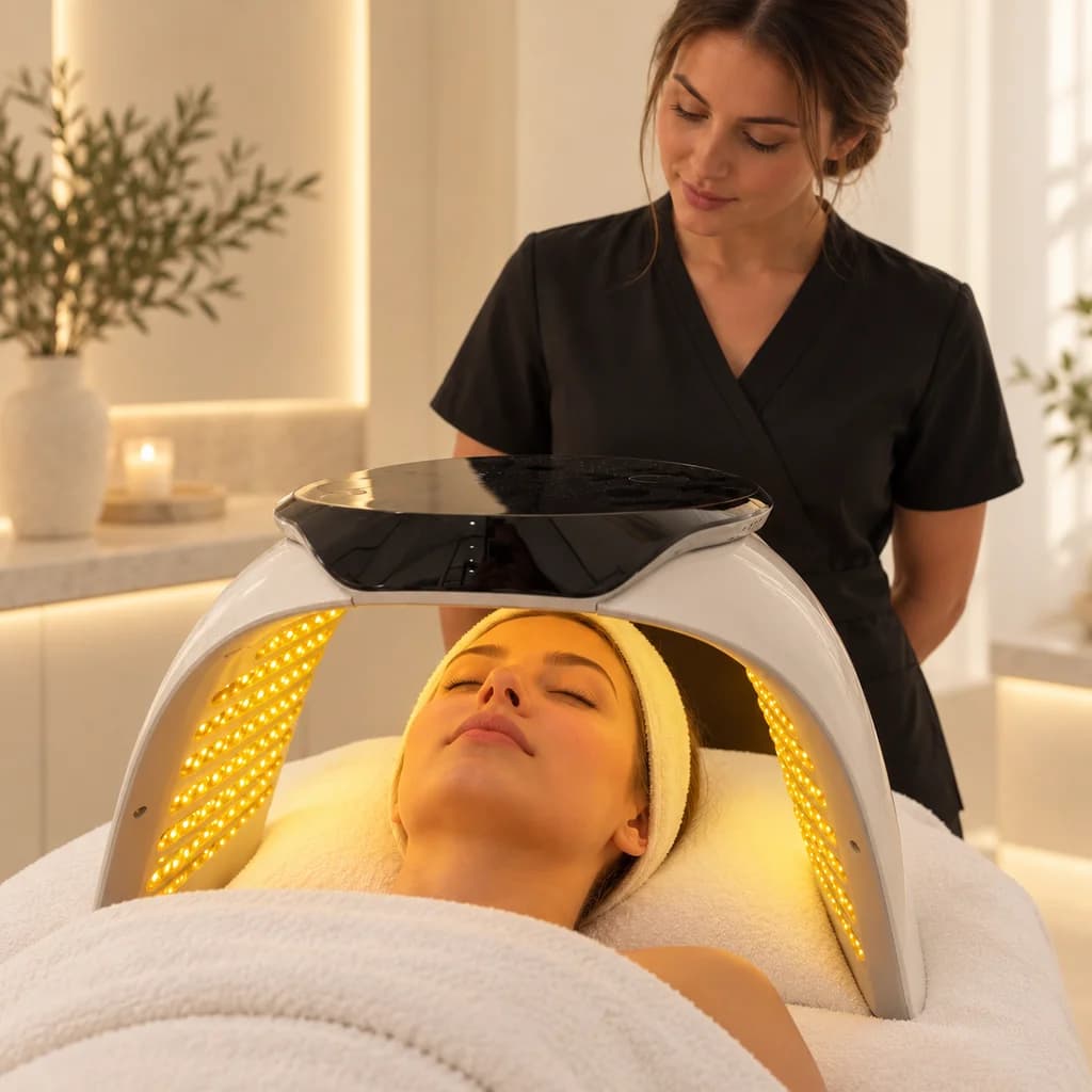 Yellow LED light for sensitive and reactive skin