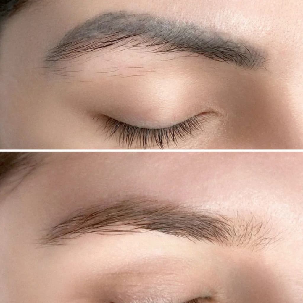 PICO Glow permanent eyebrow makeup removal before and after
