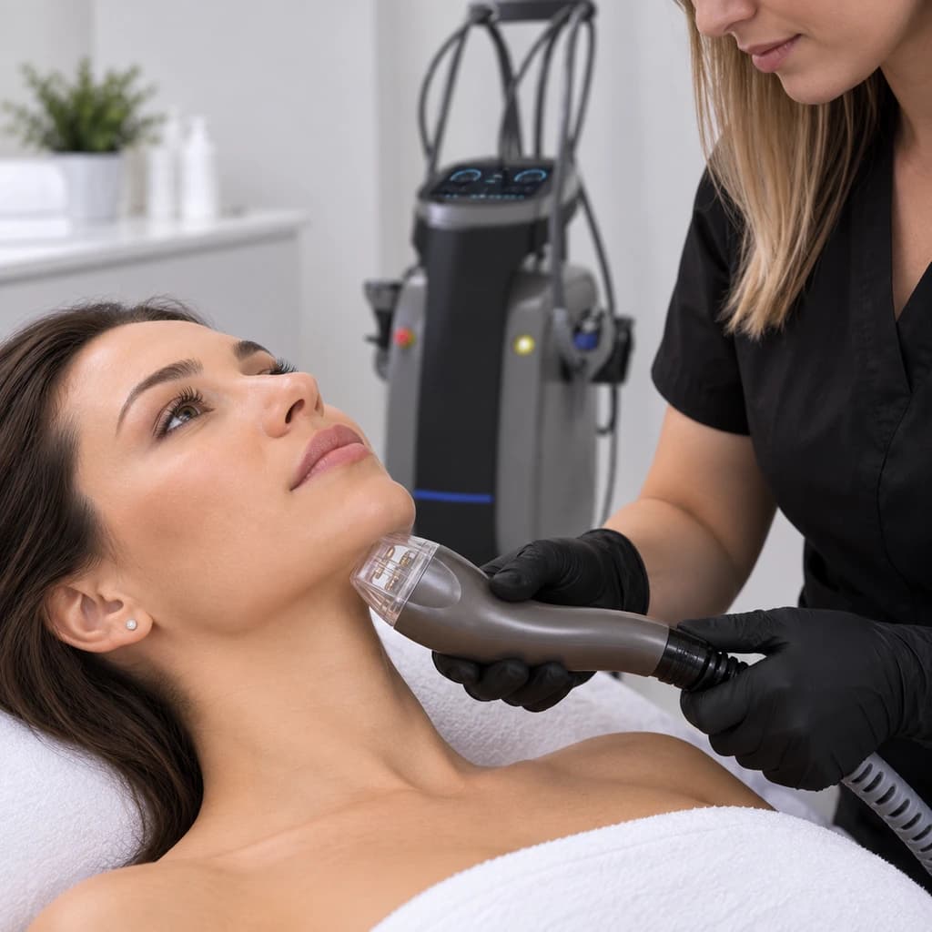 Treatment of the double chin and lower-face contour